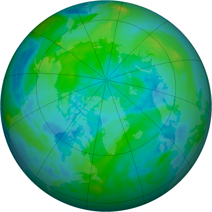 Arctic ozone map for 22 September 1986